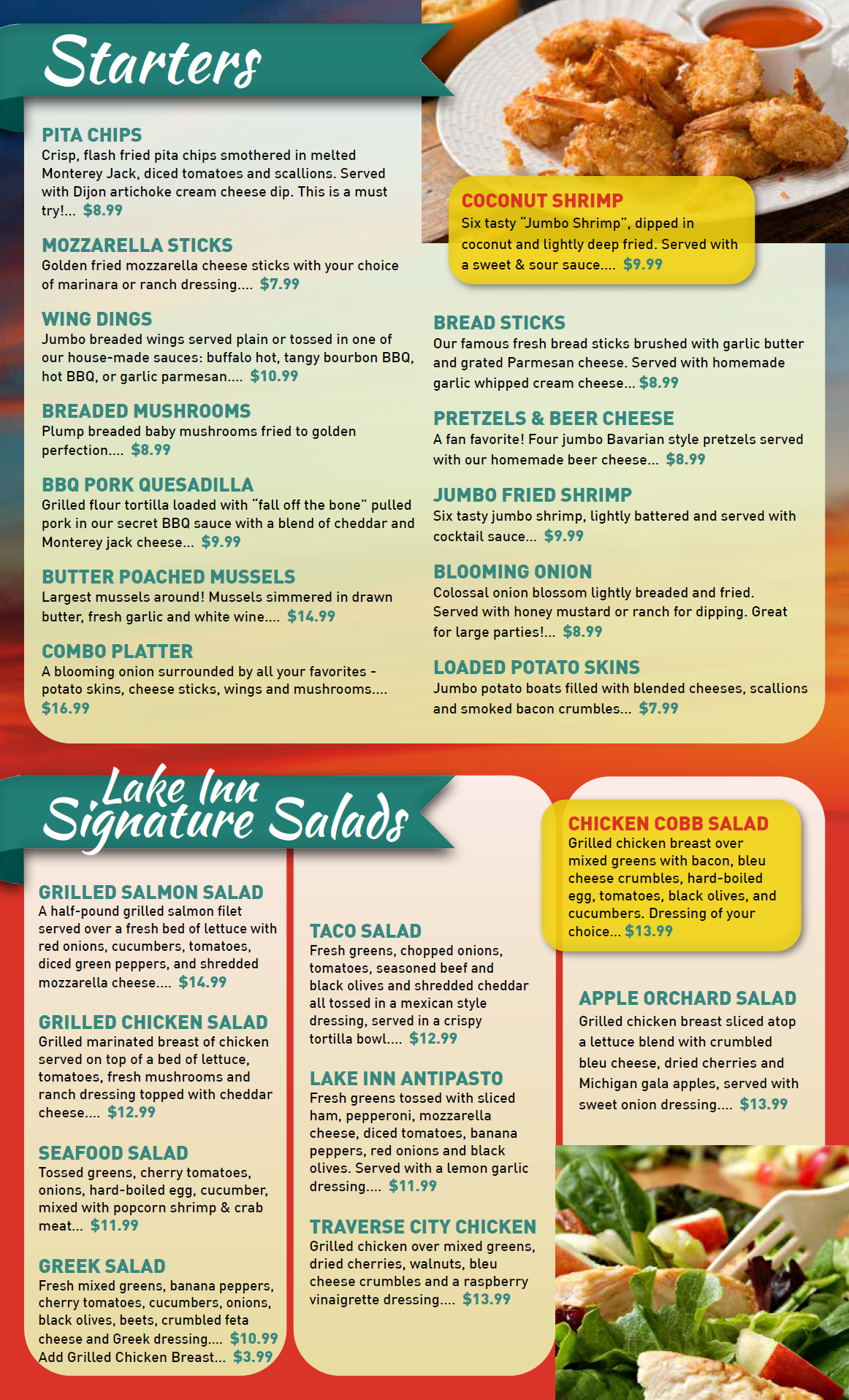 1_Lake Inn Menu Appetizers & Salads Lake Inn Lapeer